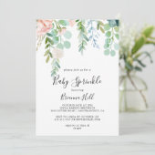 トロピッ図解入りの、写真付きのクカラフルフローラベビー散布 招待状 (スタンド正面)