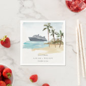 トロピッ素朴クシーケープビーチクルーズパーム結婚ズ スタンダードカクテルナプキン (インサイチュ)