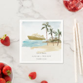 トロピッ素朴クシーケープビーチクルーズパーム結婚ズ スタンダードカクテルナプキン (インサイチュ)