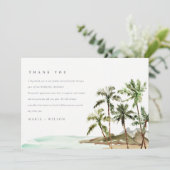 トロピッ素朴クパームツリーズビーチサンド結婚ズ サンキューカード (スタンド正面)
