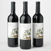 トロピッ素朴クパームツリーズビーチサンド結婚ズ ワインラベル (ボトル)