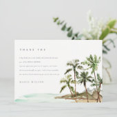 トロピッ素朴クパームツリーズビーチブライダルシャワー サンキューカード (スタンド正面)