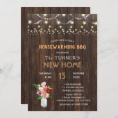 トロピッ素朴クフラワーズウッド引っ越し祝いパーティーBBQ 招待状 (正面/裏面)