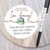 トロピッ素朴クブラウン、緑の座席表名タグ ラウンドペーパーコースター