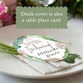 トロピッ素朴クブラウン、緑の座席表名タグ ラウンドペーパーコースター