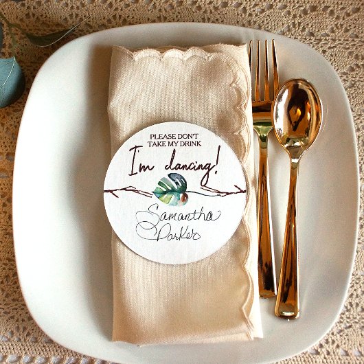 トロピッ素朴クブラウン、緑の座席表名タグ ラウンドペーパーコースター