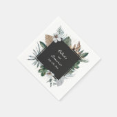 トロピッ素朴ク葉パームボタ結婚ニカル スタンダードカクテルナプキン (角)