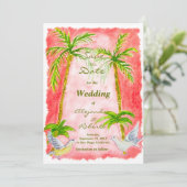 トロピッ素朴ク・ウォーター・カラー・ウェディング 招待状 (スタンド正面)