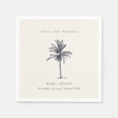 トロピッ素朴ク・ネイビー結婚パーム感謝していツ スタンダードカクテルナプキン (正面)