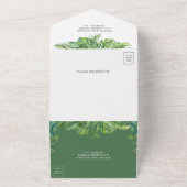 トロピッ素朴ク・モンステ葉ラ・パーム写真結婚の写真 オールインワン招待状 (外側)