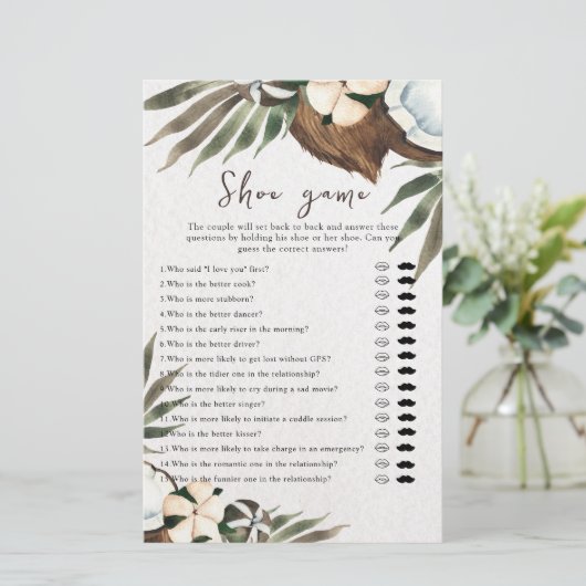 トロピッ結婚カルまたはカップルのシャワーシューゲーム (スタンド正面)