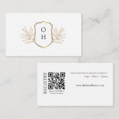 トロピッ結婚クのギフト登録簿 | 金ゴールドモノグラム エンクロージャーカード (正面/裏面)