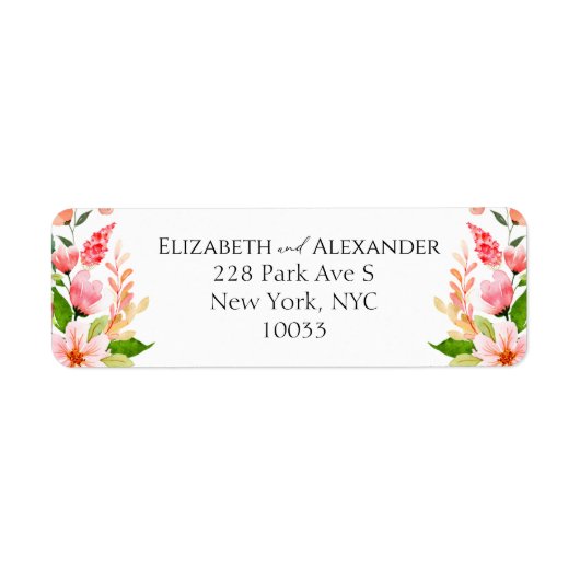 トロピッ結婚クの水彩差出人住所ラベル ラベル (正面)