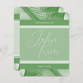 トロピッ結婚クの発表写真QRコードカード 案内状