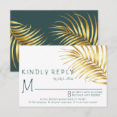 トロピッ結婚クの高級な食事の選択 出欠カード (正面/裏面)