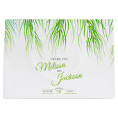 トロピッ結婚ク感謝していなヤシの緑と白 ラージペーパーバッグ (正面)