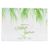 トロピッ結婚ク感謝していなヤシの緑と白 ラージペーパーバッグ (裏面)
