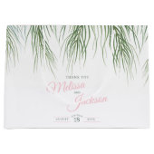 トロピッ結婚ク感謝していのパームの緑と白 ラージペーパーバッグ (正面)
