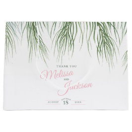 トロピッ結婚ク感謝していのパームの緑と白 ラージペーパーバッグ