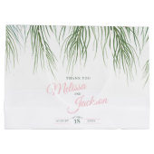 トロピッ結婚ク感謝していのパームの緑と白 ラージペーパーバッグ (裏面)
