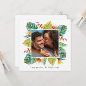 トロピッ結婚ク |写真の保存日付 カード (正面/裏面インサイチュ)