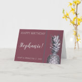 トロピッ絵を描ク・パイナップルパーソナライズされた誕生日 カード (黄色い花)