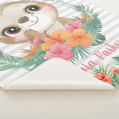 トロピッ縁どクハイビスカスフラワーズスロッスカスタム シェルパブランケット (3/4)