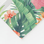 トロピッ縁どクハイビスカスフラワーズスロッスカスタム フリースブランケット (角)