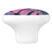 トロピッ色彩の鮮やかク・モンステラ・ピンク・グリーン・ブルー・ブラック セラミックノブ (側面)