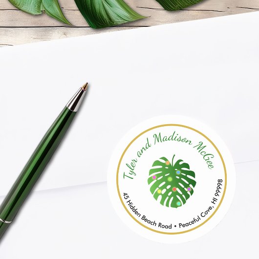 トロピッ葉クおもしろいホリデーライト差出人住所 ラウンドシール