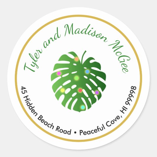 トロピッ葉クおもしろいホリデーライト差出人住所 ラウンドシール (正面)