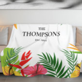 トロピッ葉クと花カスタムの姓 フリースブランケット