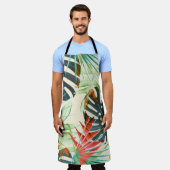 トロピッ葉クと花:鮮やか模様 エプロン (着用した状態)