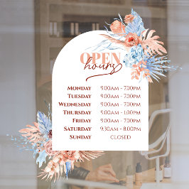 トロピッ葉クなとアーチ開放時間の窓が貼り付く ウィンドウサイン