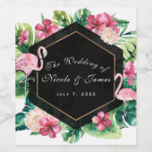 トロピッ葉クなハイビスカスフラミ結婚ンゴのワイン ワインラベル (シングルラベル)