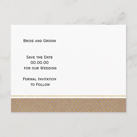 トロピッ葉クな素朴な緑の結婚式の日付を保存 案内ポストカード (裏面)