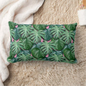 トロピッ葉クな葉の緑と緑 ランバークッション (ブランケット)