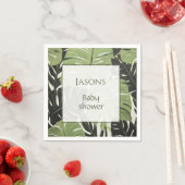 トロピッ葉クな赤ちゃんシャワー名ナプキン スタンダードカクテルナプキン (インサイチュ)