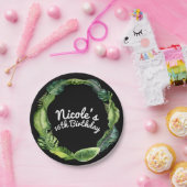 トロピッ葉クエレガントシックサマー結婚ズルアウ（ハワイ式宴会） ペーパープレート (パーティー)