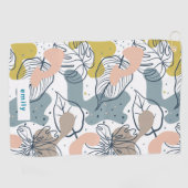 トロピッ葉クオーガニックシェイプPatternモノグラム ゴルフタオル (横)