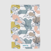 トロピッ葉クオーガニックシェイプPatternモノグラム ゴルフタオル (正面)