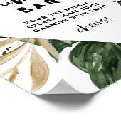 トロピッ葉クゴールドフォイルシャワーミモザバーサイン ポスター (角)