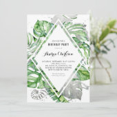 トロピッ葉クシルバーフォイル夏の誕生日パーティー 招待状 (スタンド正面)