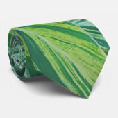 トロピッ葉クストライプのの緑の葉熱帯地方 ネクタイ (ロール)