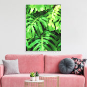 トロピッ葉クスプリトリーフフィロデンドロン、緑 キャンバスプリント (インサイチュ (リビング))