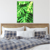 トロピッ葉クスプリトリーフフィロデンドロン、緑 キャンバスプリント (インサイチュ (寝室))