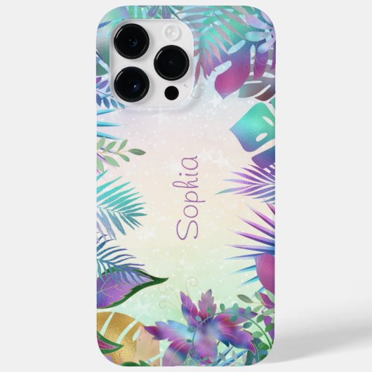 トロピッ葉クティール(緑がかった色)&グリーングラデーション、ラベンダー名 Case-Mate iPhoneケース (裏面)