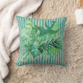 トロピッ葉クティール(緑がかった色)シェード クッション (ブランケット)
