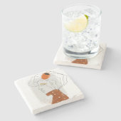 トロピッ葉クデザイン、シームレスなパターン。 ストーンコースター (横)