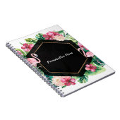 トロピッ葉クハイビスカスフラミンゴスシエレガントック ノートブック (右側)